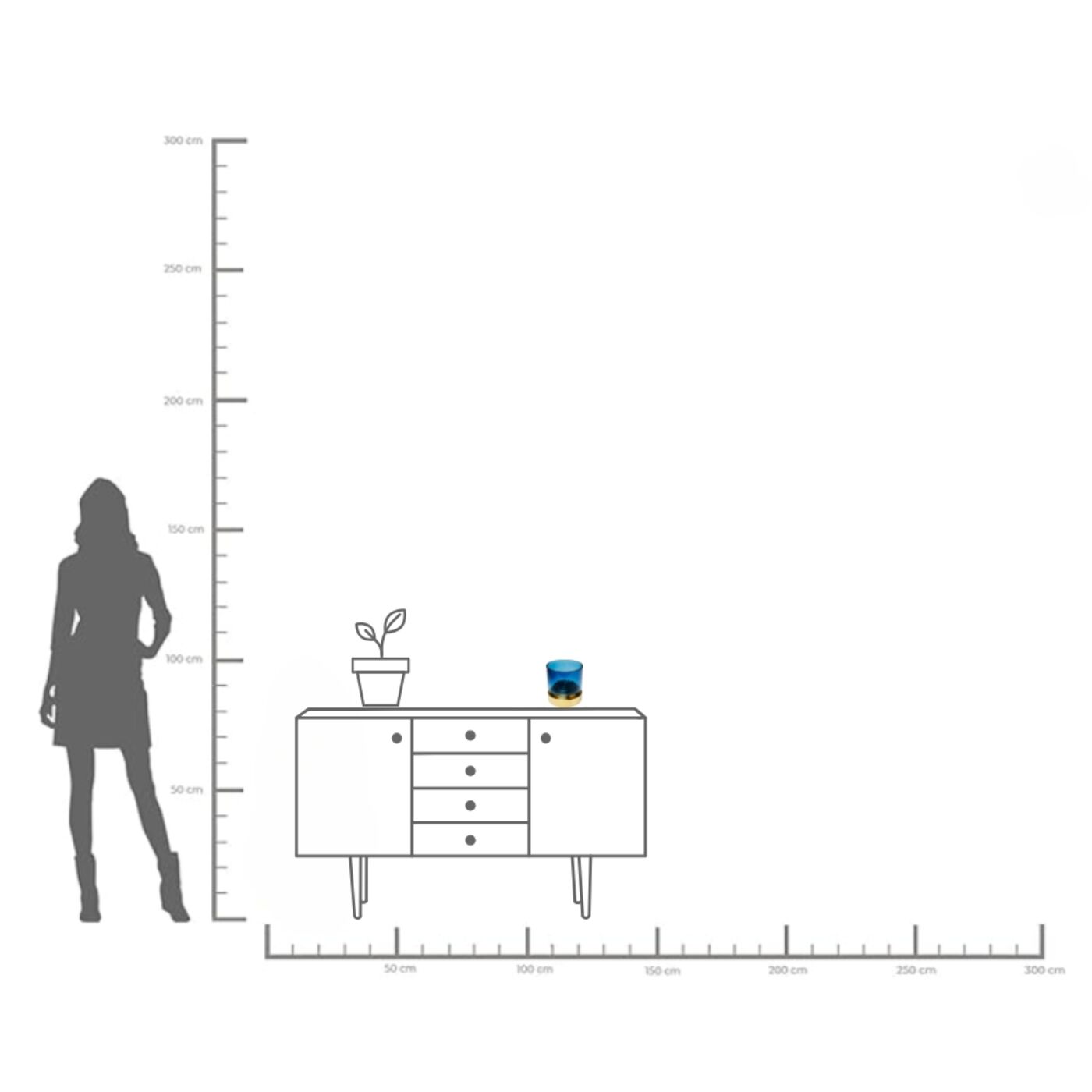 Ваза Lumi Blue 18 см KARE 56134