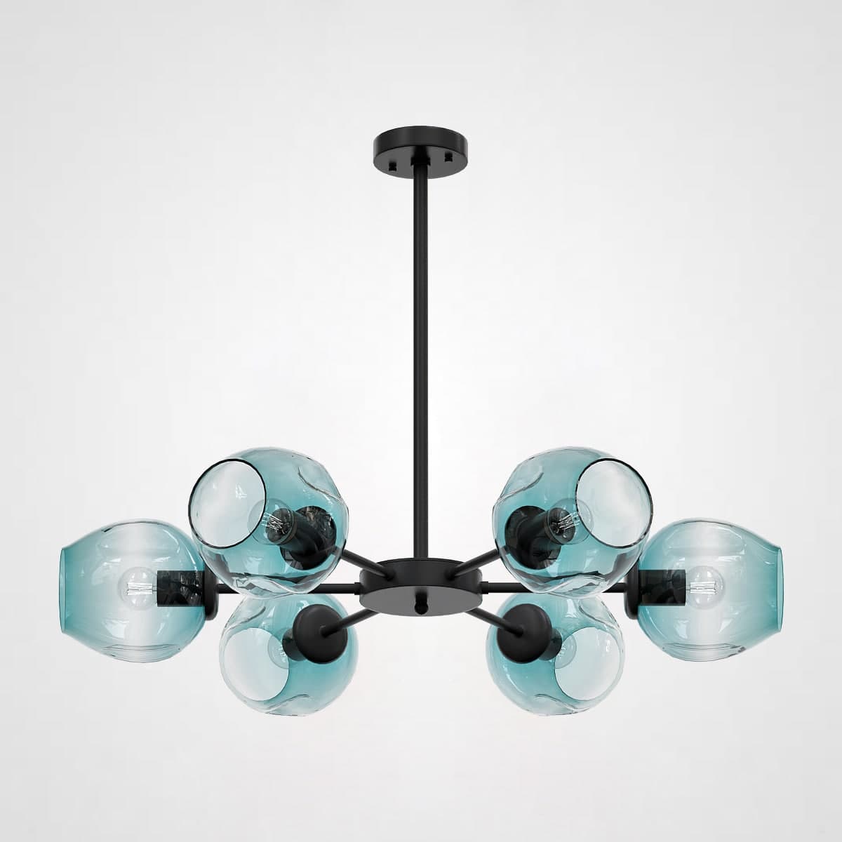 Люстра на штанге MARINE B 6 Black/Blue by ImperiumLoft