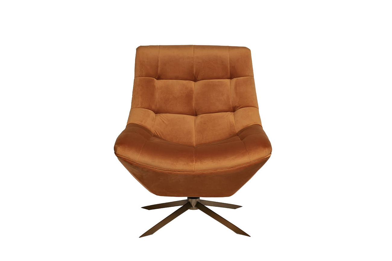 Кресло вращающееся велюровое терракотовое Garda Decor 48MY-KRES-2730 TER