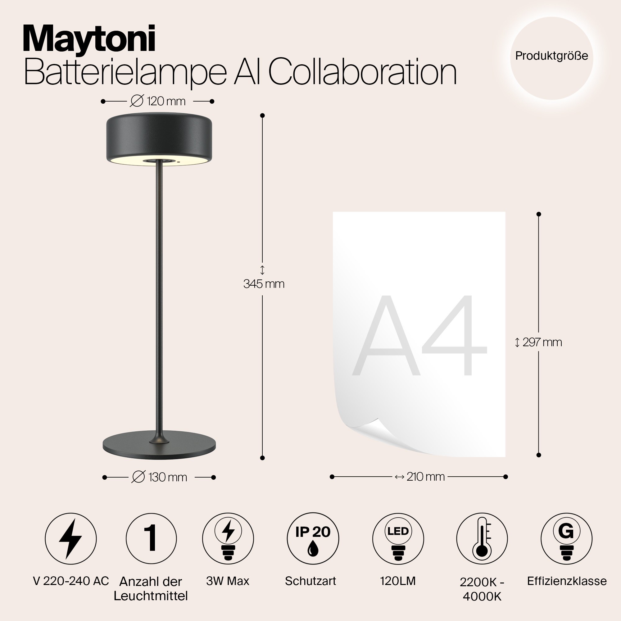 Аккумуляторный светильник Maytoni MOD229TL-L3B3K2