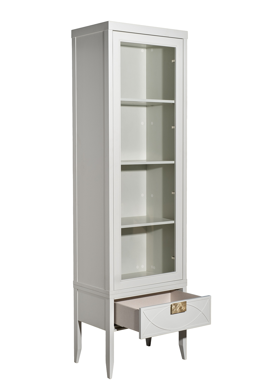 Шкаф-витрина 1 стеклянный фасад с тумбой прикроватной с 1-м ящиком Garda Decor 151SV-000020