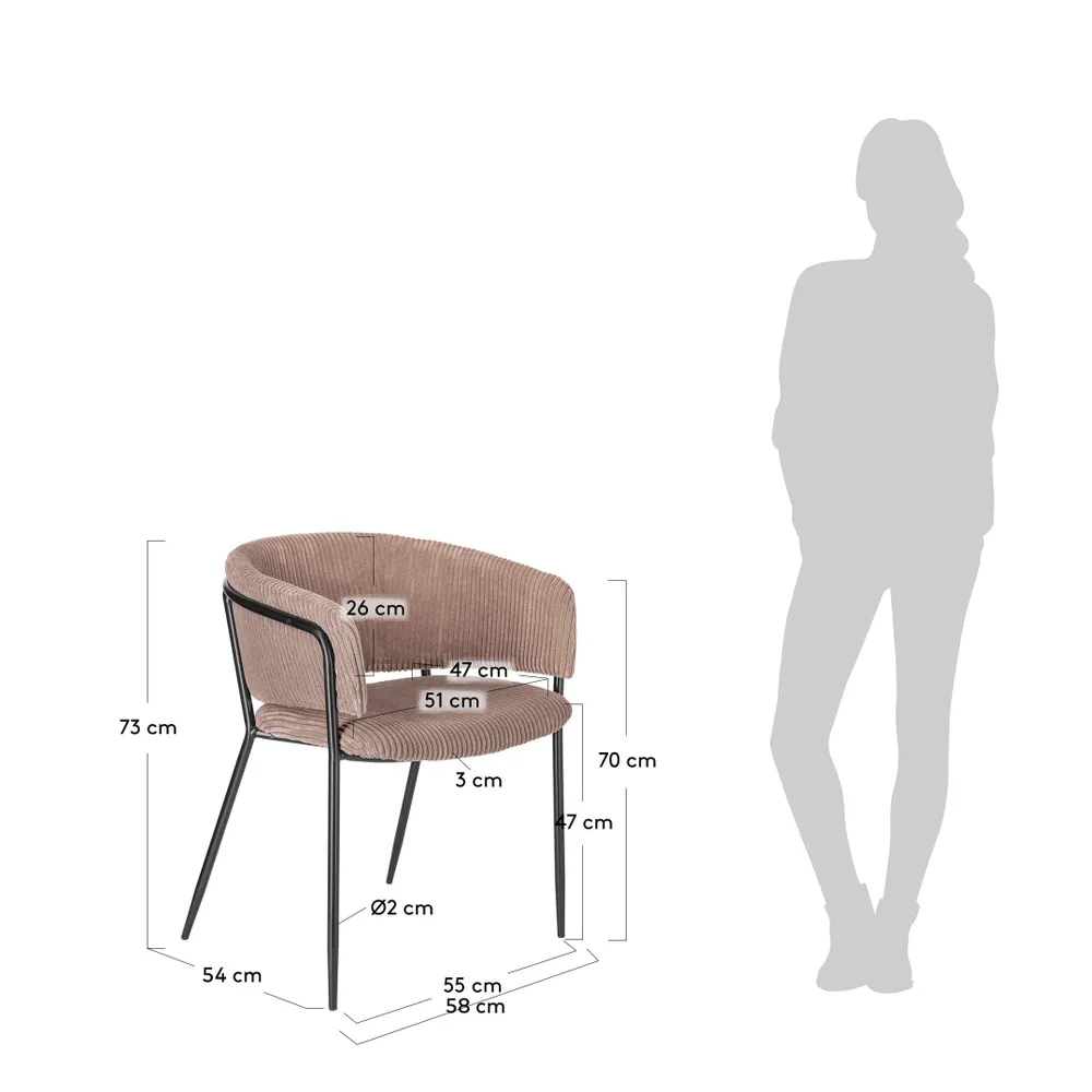 Стул Konnie розовый вельвет La Forma (ex Julia Grup)