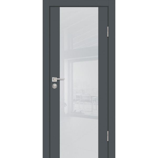 Межкомнатная дверь Graf P-7 лунный лакобель Графит (2000 х 900)