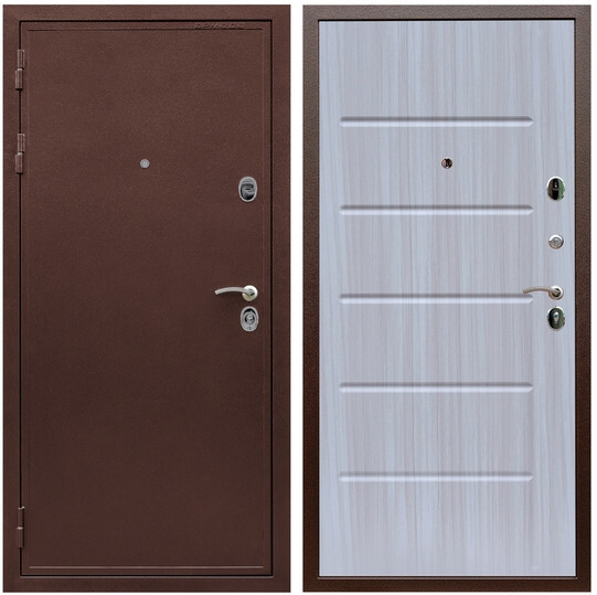 Дверь входная Graf Лондон Антик медь / МДФ 16 мм ФЛ-102 Сандал белый