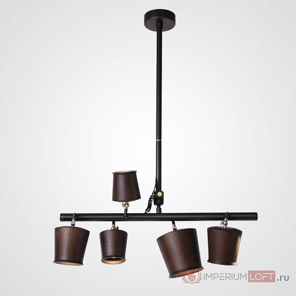 Подвесной реечный светильник CONNY L5 Dark brown by ImperiumLoft