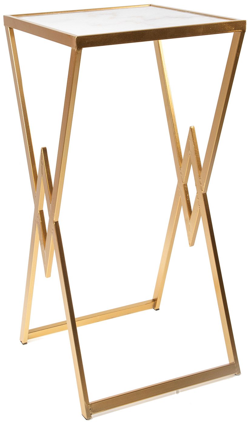 Столик приставной с белым мрамором Glasar 54-085