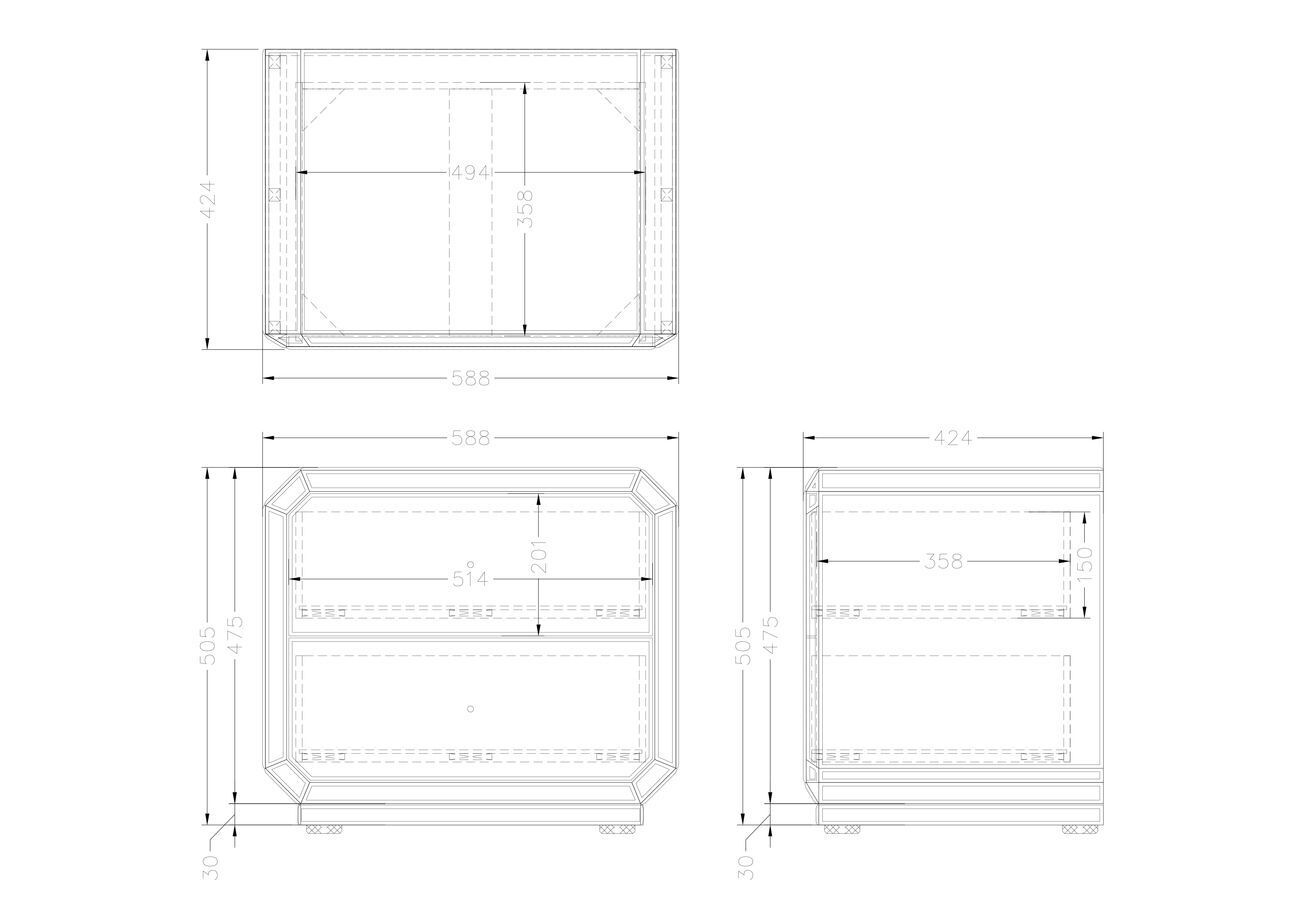 Тумбочка прикроватная зеркальная Garda Decor KFC939