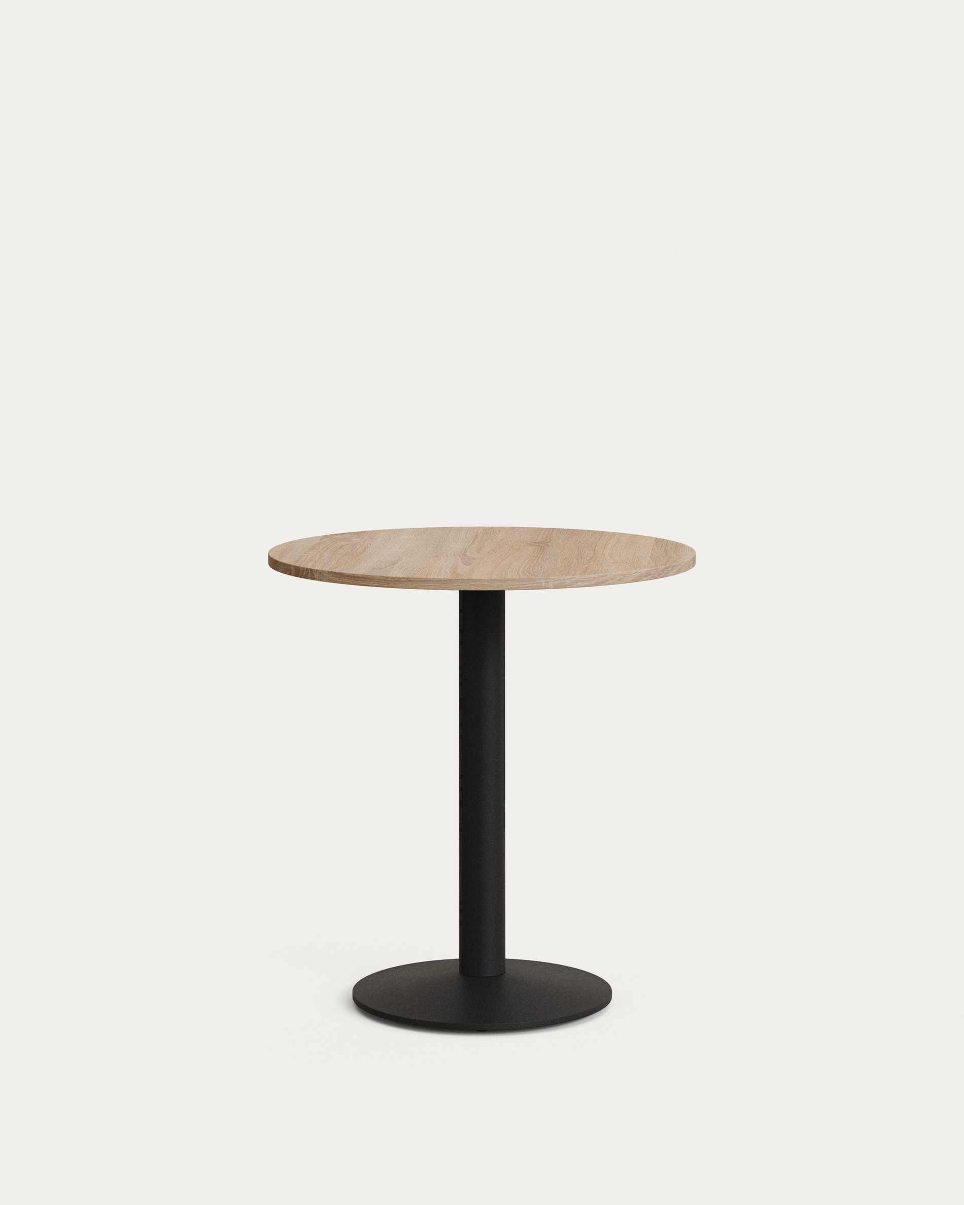 Esilda Круглый стол из меламина с натуральной отделкой и черной металлической ножкой Ø70x70 La Forma (ex Julia Grup)