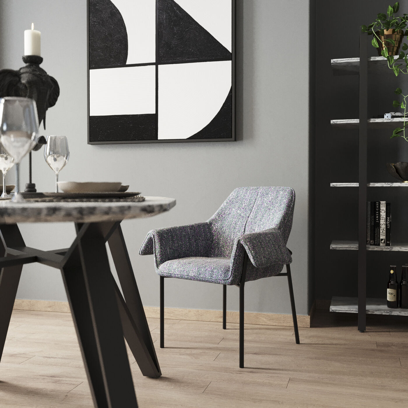 Стул мягкий с подлокотниками KARE Boss 87068