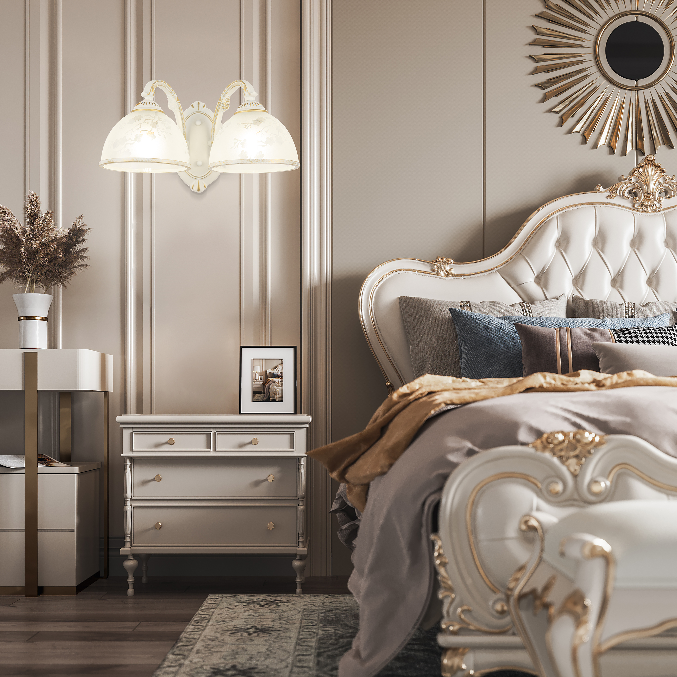 Бра с плафонами 349737/2W WT+G Arte Milano