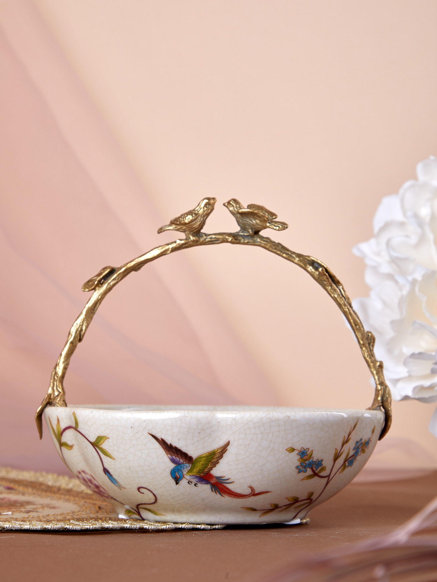 Корзинка с птичками Glasar 31G2403/HD009C/HFD2075