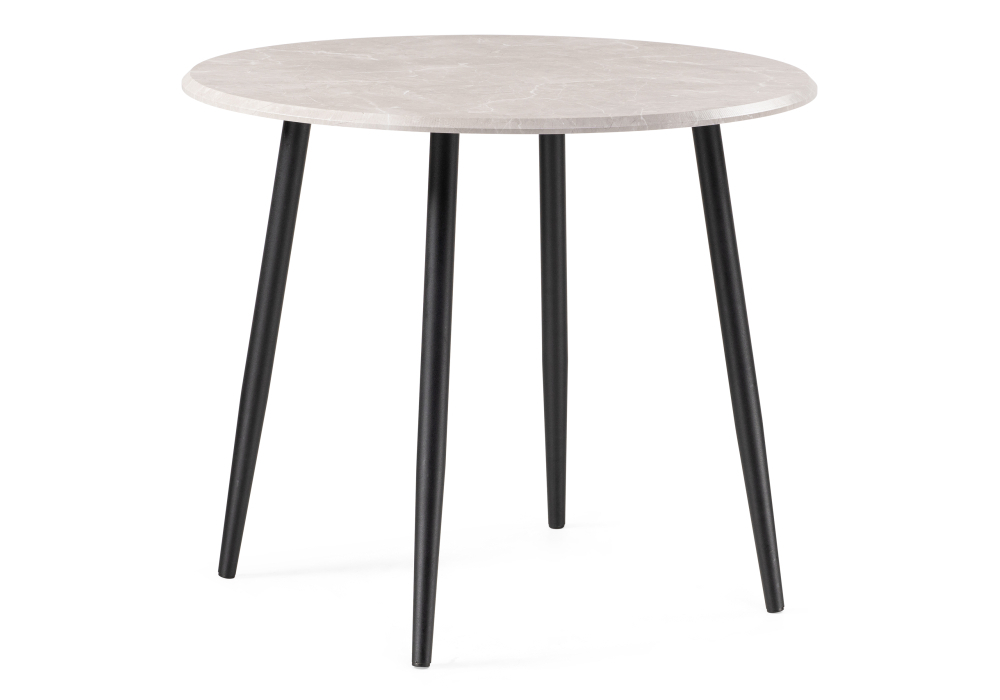 Стол деревянный Woodville Абилин 90 мрамор светло-серый / черный матовый 507215