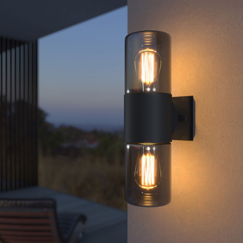 Светильник настенный Elektrostandard Roil (35125/D) чёрный/дымчатый плафон