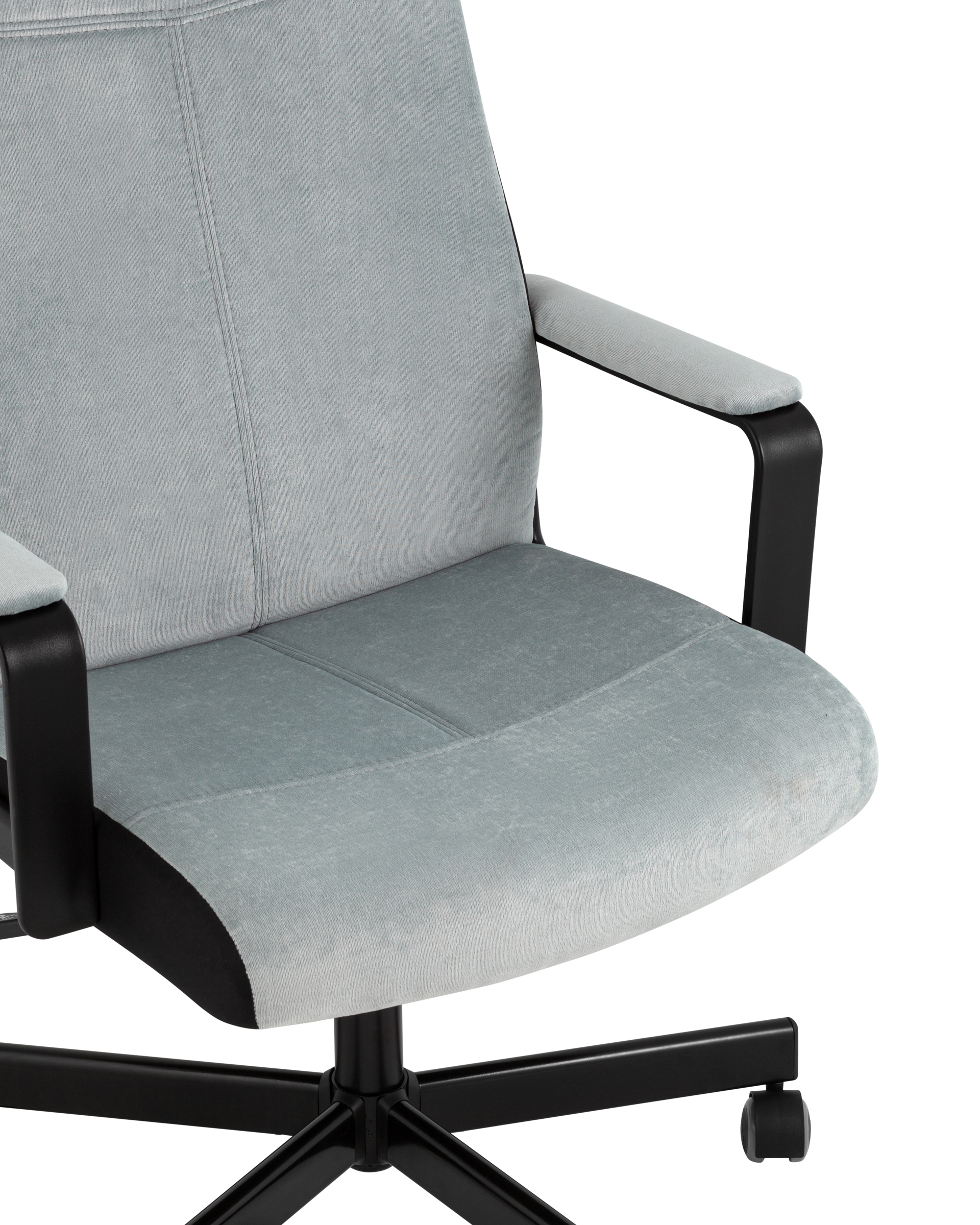 Кресло руководителя TopChairs ST-DOMINGO серо-голубой Stool Group