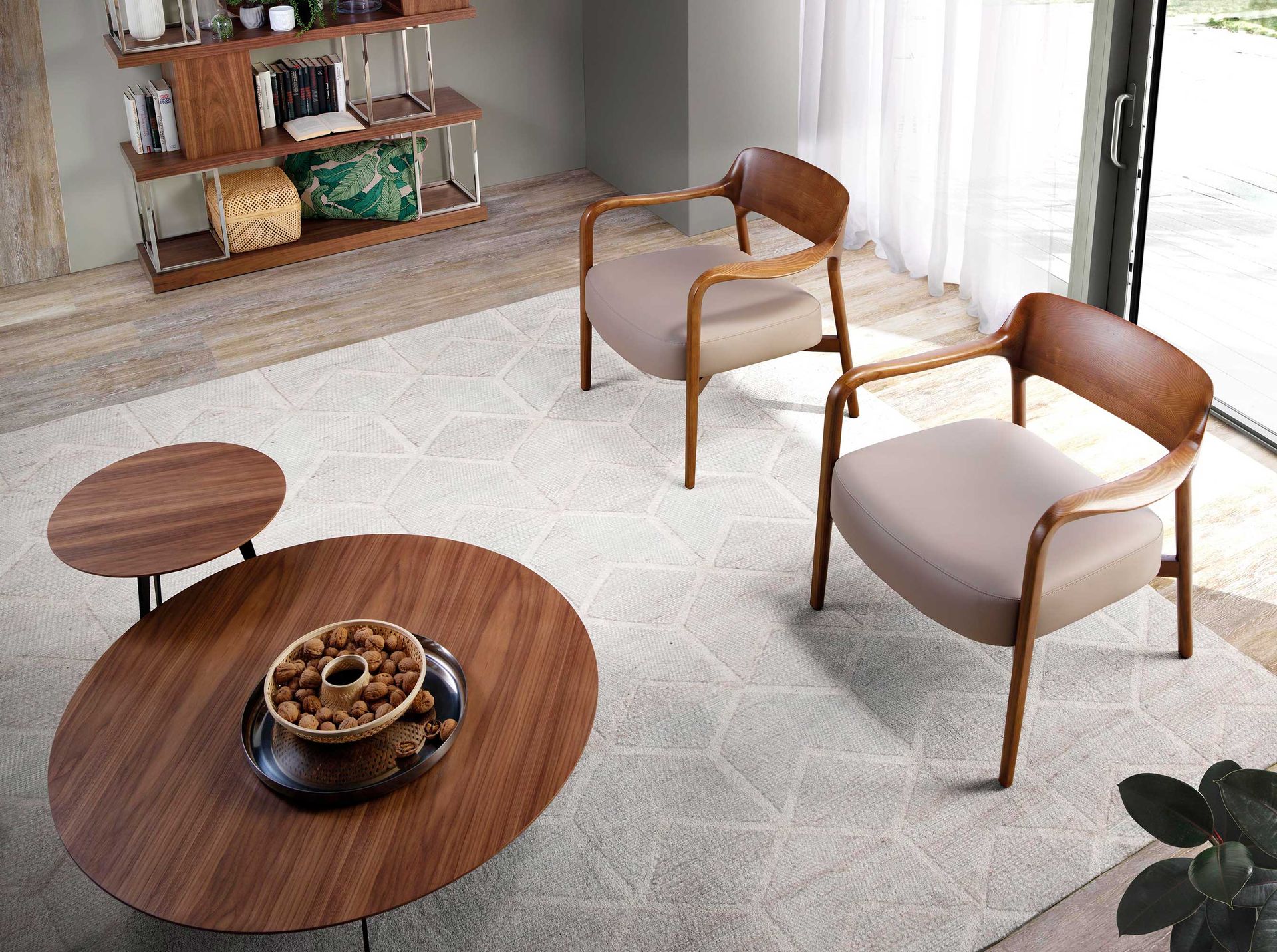 Кресло LC17088 /5082 из экокожи с каркасом из ясеня Angel Cerda