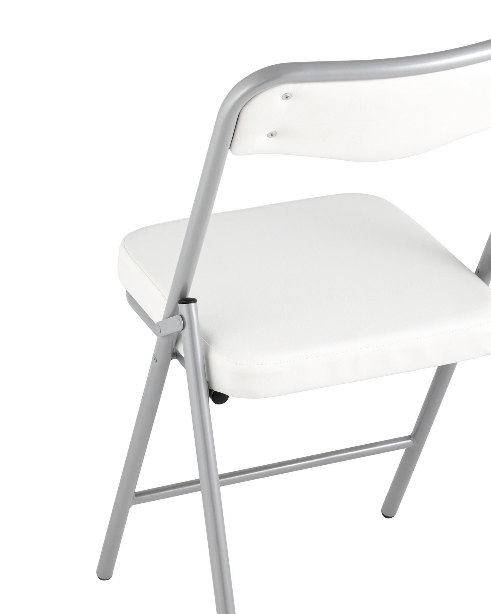 Складной стул Джонни экокожа белый каркас металлик Stool Group
