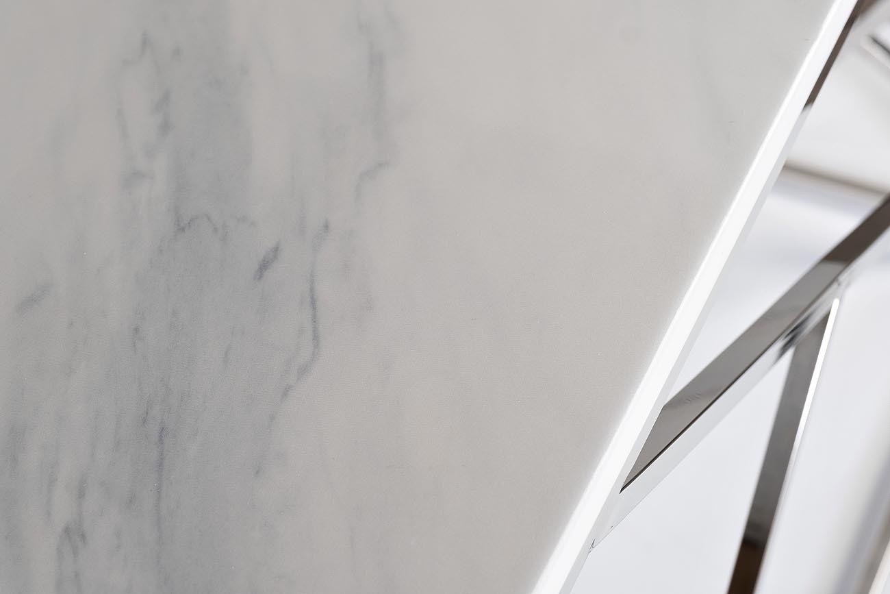 Консоль искусственный белый мрамор/хром Garda Decor 47ED-CST015M