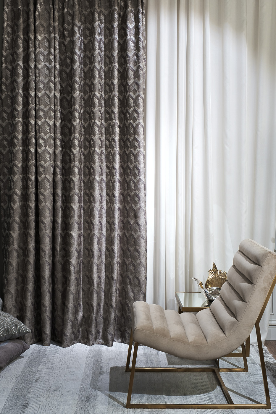 Портьера MODENA 275х260см серебряная Garda Decor 121GD-TON07-PORT SER