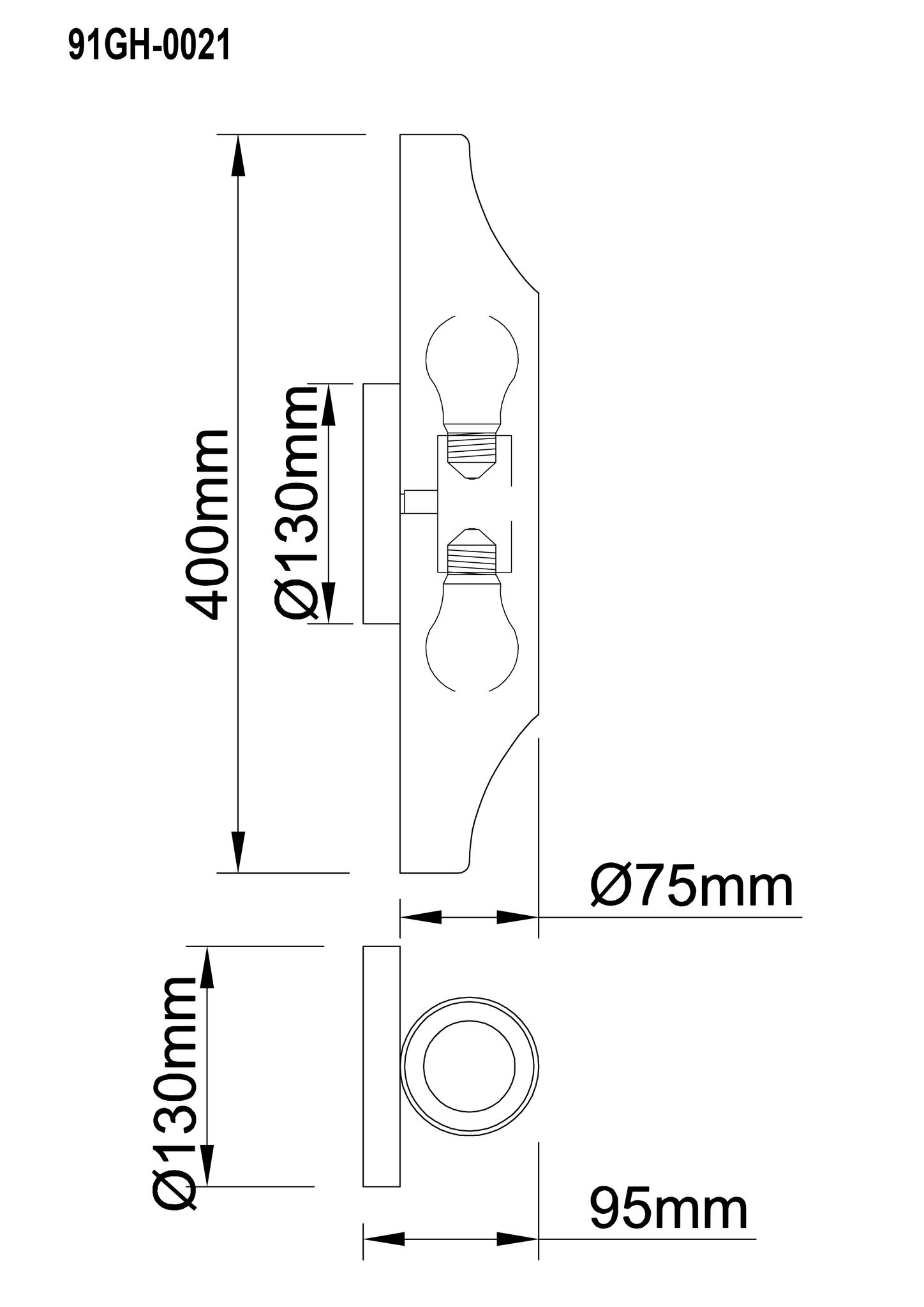 Бра металлическое черное/золото Garda Decor 91GH-0021