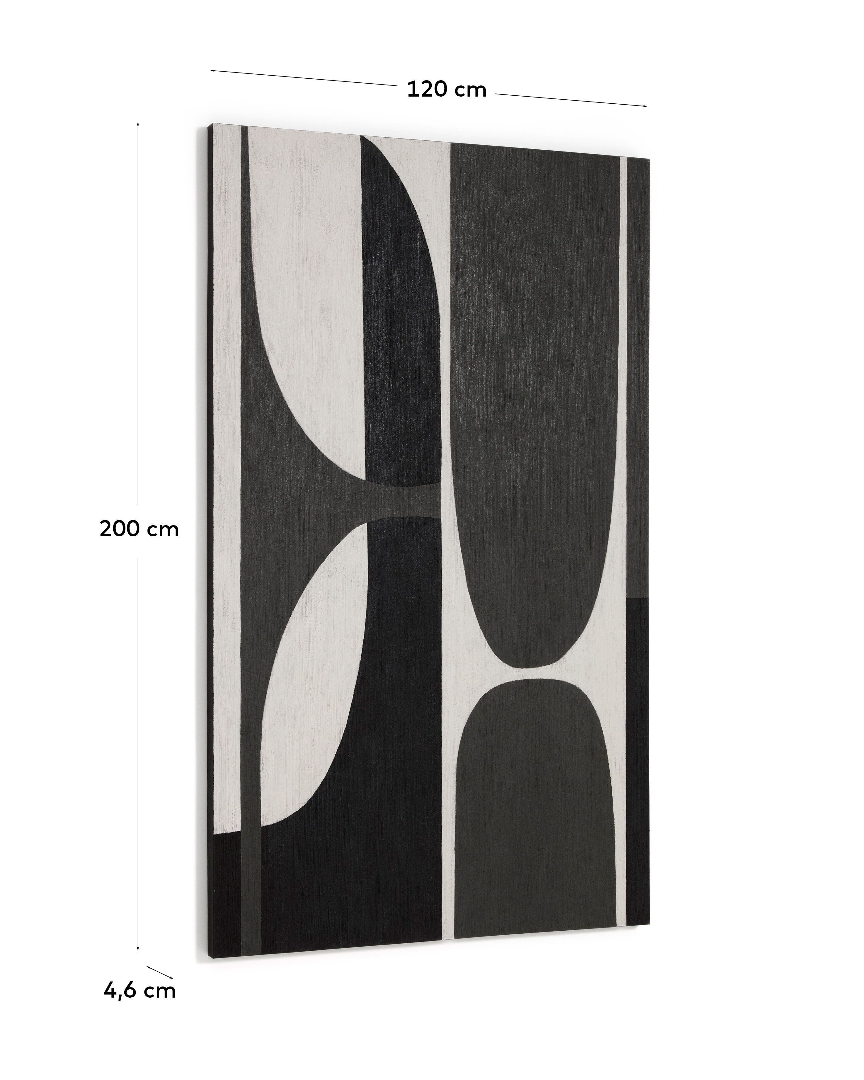 Абстрактная черно-белая картина Onure, 120 x 200 см La Forma 481273