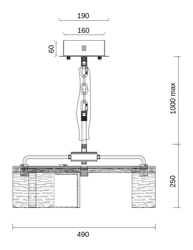 Люстра подвесная Fluorite FL1104-6P