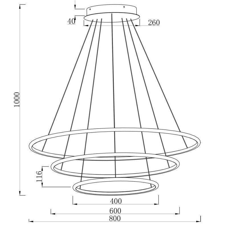 Подвесной светильник Arte Lamp A2500SP-3BK