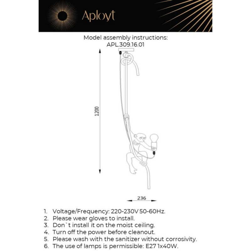 Потолочный детский светильник APLOYT APL.309.16.01