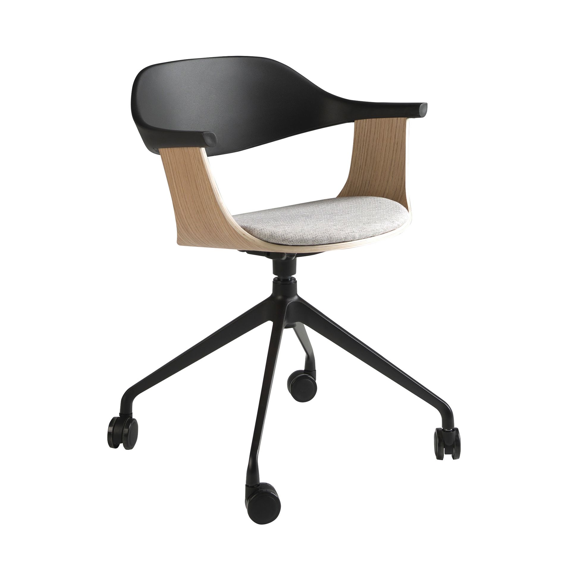 Офисный вращающийся стул 4130/DC-S200D из светло-серой ткани и пластика Angel Cerda