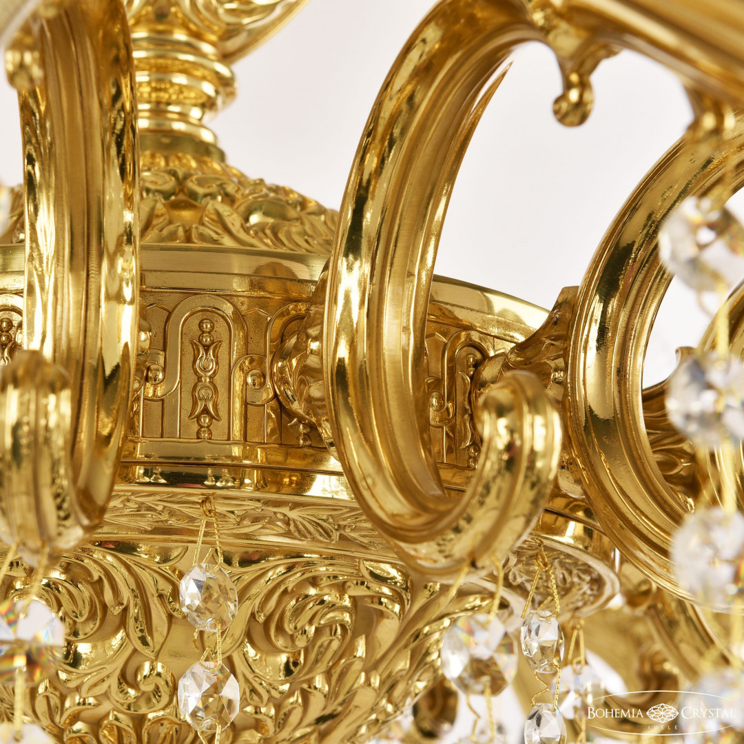 Люстра бронзовая с хрусталём 72302/16/360 B G