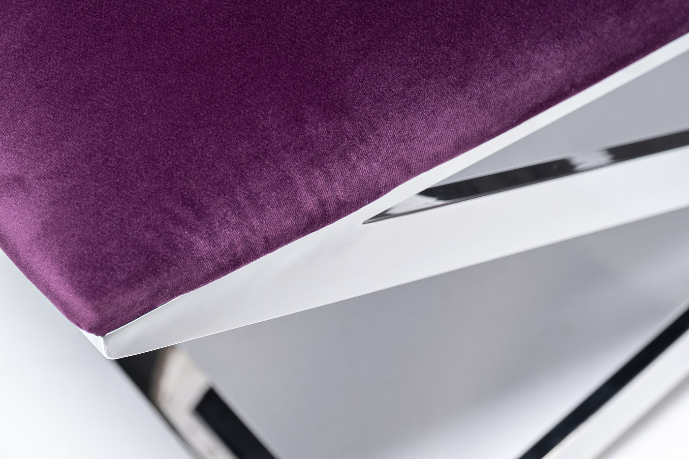 Банкетка велюровая фиолетовая/хром Garda Decor 47ED-BEN019-VT
