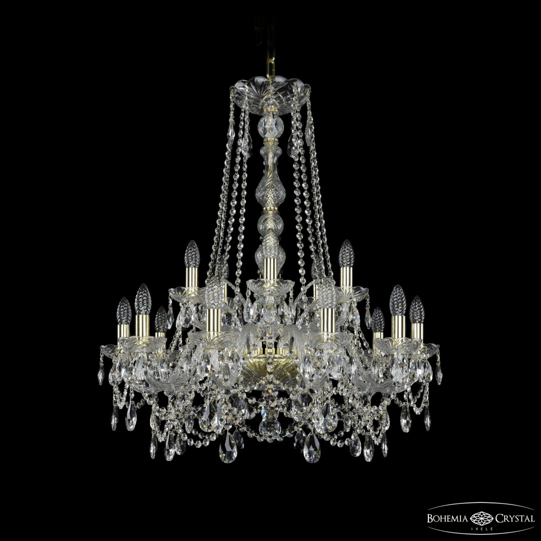 Люстра хрустальная 1411/10+5/240/h-84 G