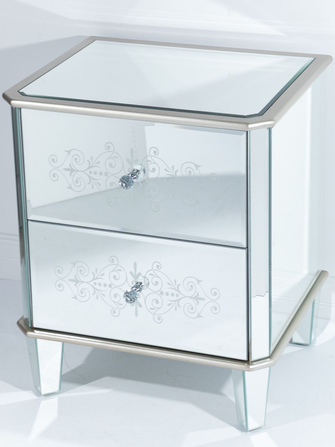 Тумба зеркальная с -мя ящиками Glasar 45-073