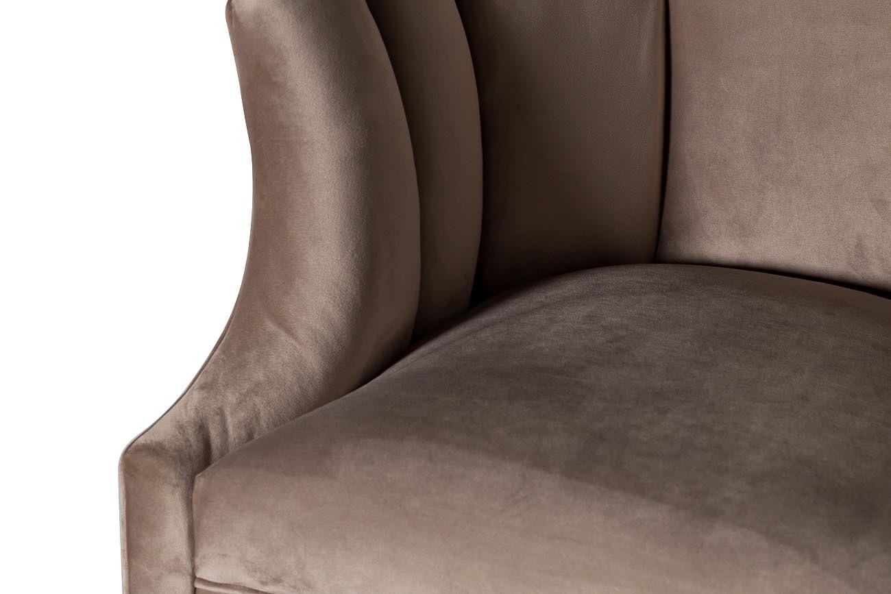 Кресло серое низкое велюровое Garda Decor ZW-857 GRE