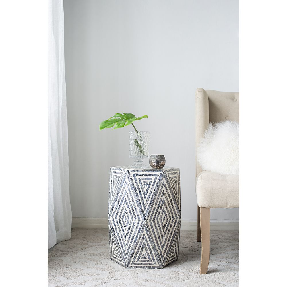 Столик акцентный с отделкой раковинами устриц Glasar 48746