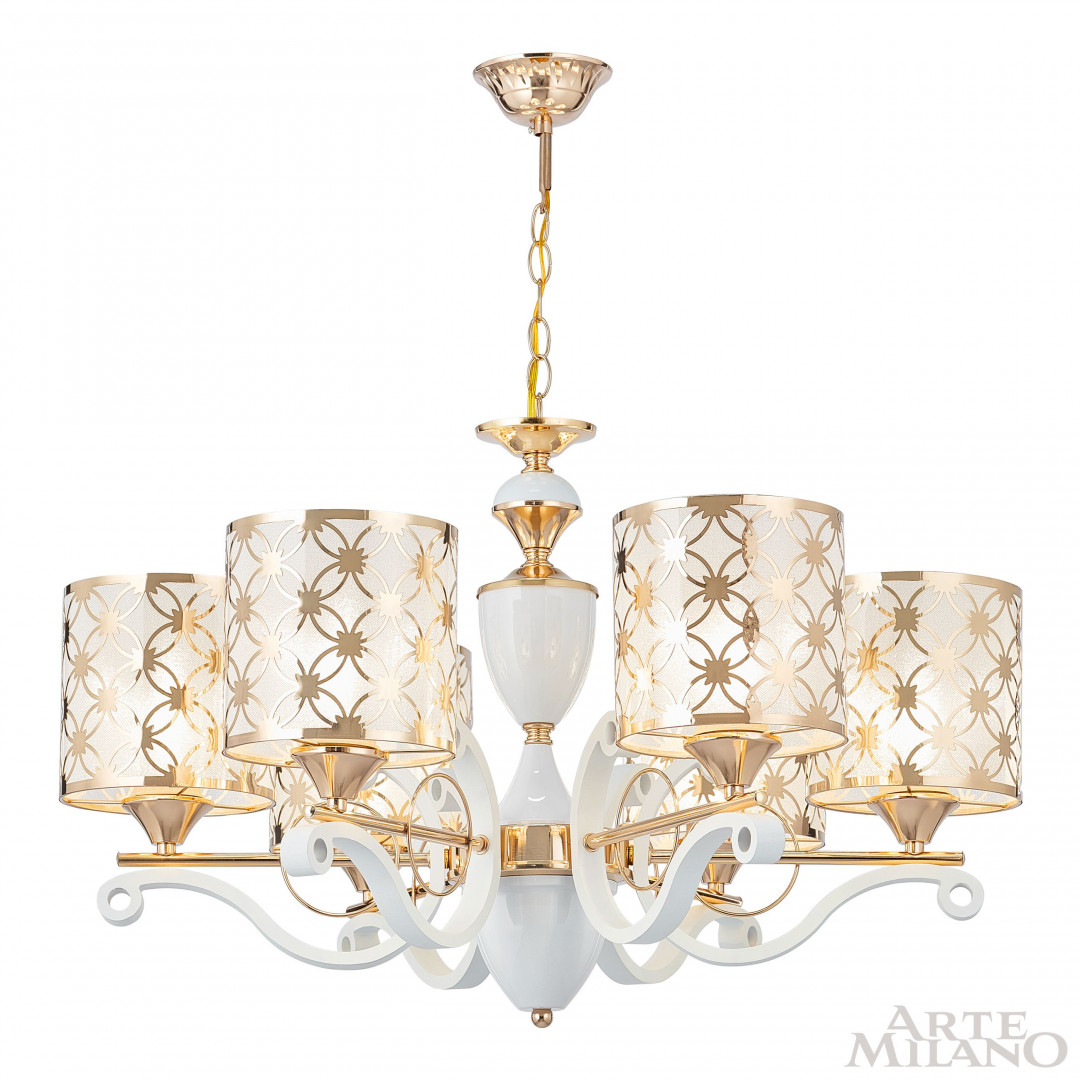 Люстра подвесная с плафонами 303097/6 Wh/Gd Arte Milano