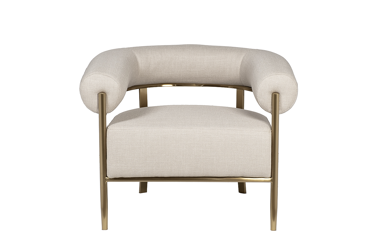 Кресло серое/матовое золото Garda Decor GY-08842