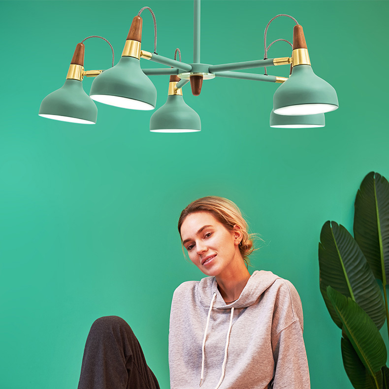Люстра на штанге OPLAND A 5 lamps White by ImperiumLoft