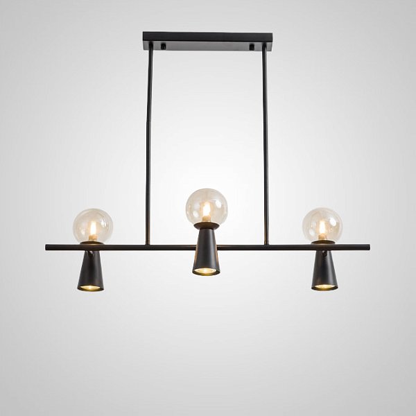 Потолочный светильник ABELINA LONG L6 Black Amber by ImperiumLoft