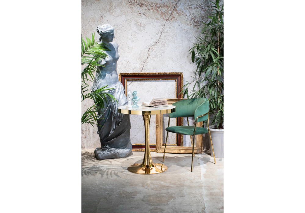 Стул Woodville Kamelia dark green / gold 15317