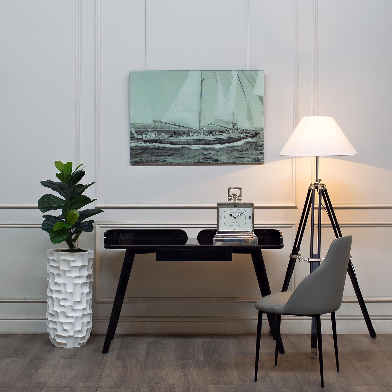 Кашпо белое напольное Garda Decor ZS-C787-27