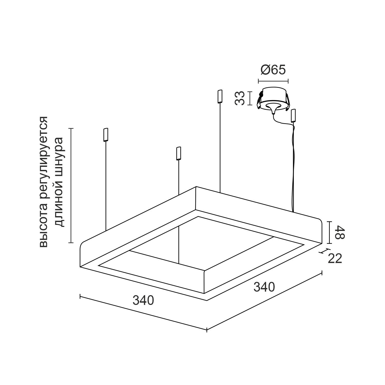 Подвесной светодиодный светильник Ledron SKYLINE Basic 340 Brown 4000K
