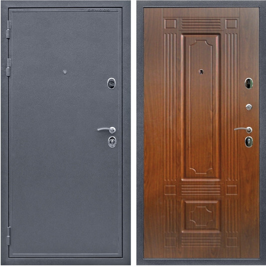 Дверь входная Graf Лондон 2 Антик серебро / МДФ 16 мм ФЛ-2 Мореная береза