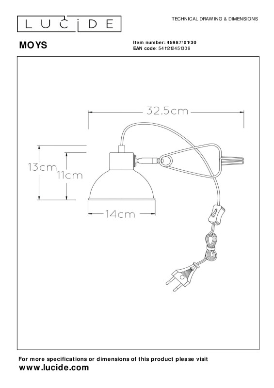 Настольная лампа LUCIDE 45987/01/30