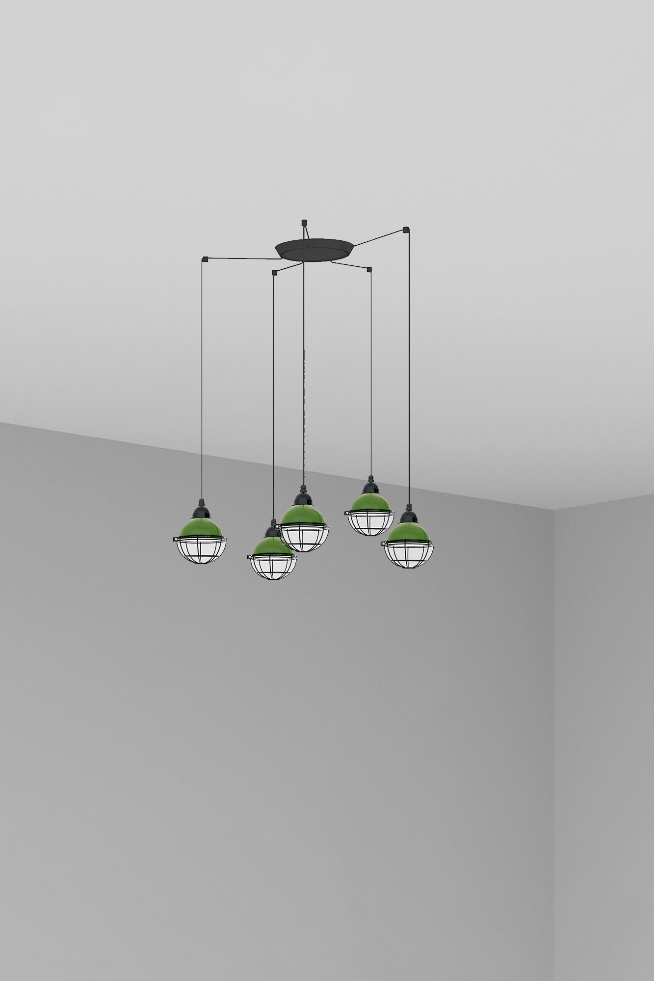 Люстра Claire 5L зеленая Faro