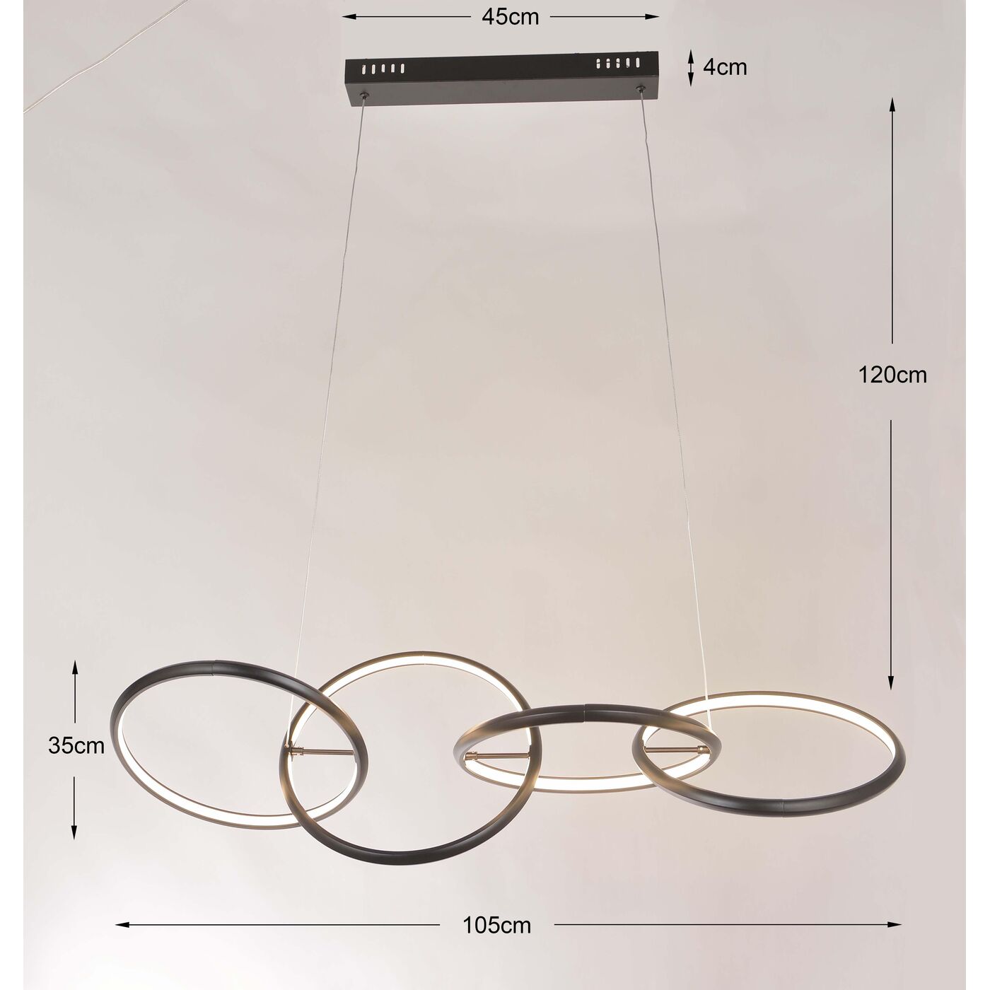 Светильник подвесной Galaxy LED Black 155 см KARE 56387