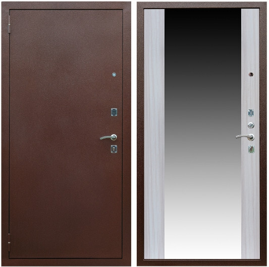 Дверь входная Graf Эконом Антик медь / МДФ 16 мм СБ-16 Сандал белый