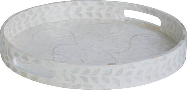 Поднос декоративный с отделкой раковинами устриц Glasar 67-026/2