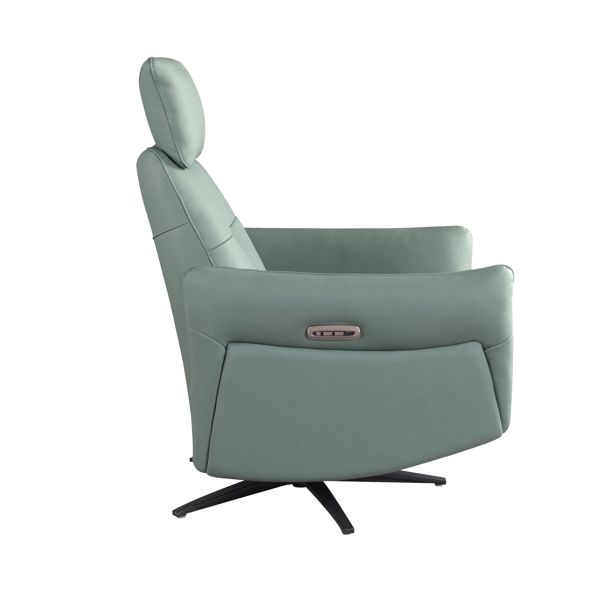 Вращающееся кресло-реклайнер 5174 из бирюзово-зелёной кожи Angel Cerda