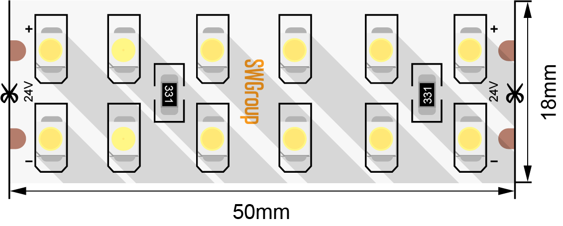 Лента светодиодная SWG SWG3240-24-19.2-WW-M