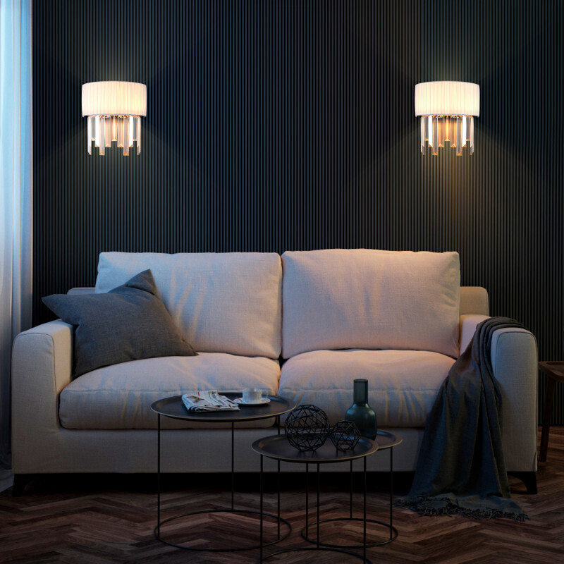 Бра Eurosvet 10122/2 хром/прозрачный хрусталь Strotskis (10106/2)